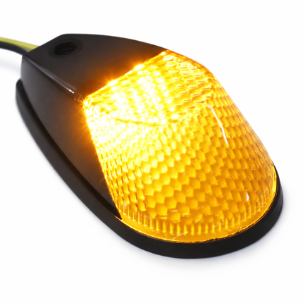 Indicators Flush Mount 12V LED Black Case With Amber Orange Lens