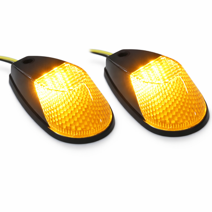 Indicators Flush Mount 12V LED Black Case With Amber Orange Lens