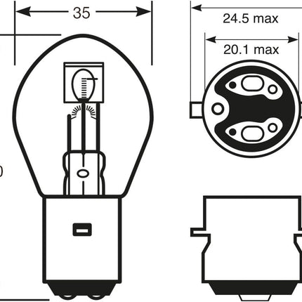 BULB 6V 25/25W BA20D 20mm P392 Bosch