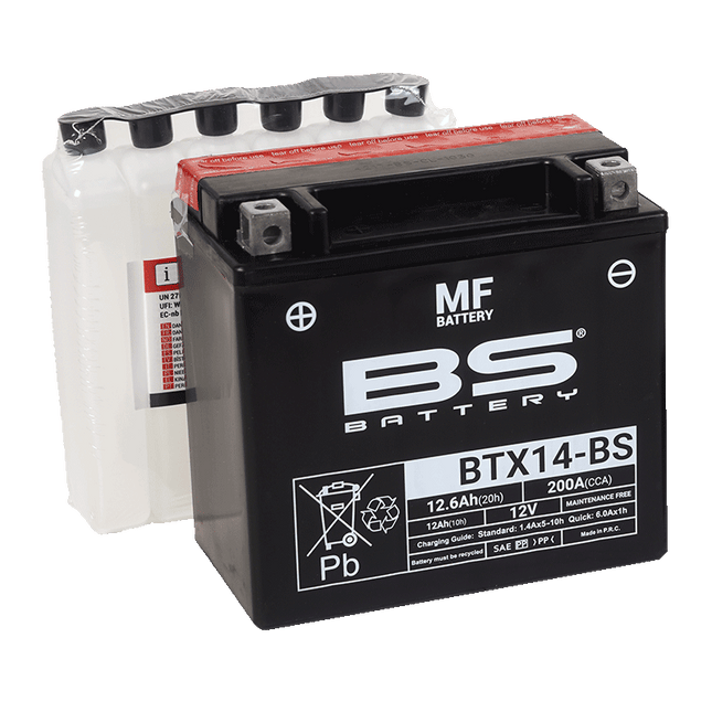 BATTERY YTX14-BS 12V M.FREE BS, BS Maintenance Fre BTX14-BS, 300604, BS-BTX14-BS