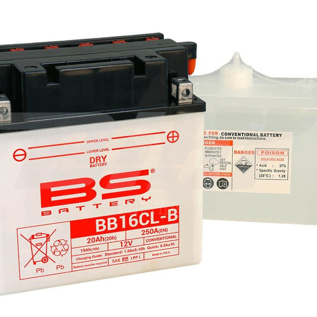 Battery YB16CL-B 12V 19Ah. Bs, Bs With Acid Pack BB16CL-B, 310579, BS-BB16CL-B
