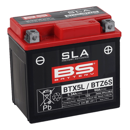 Battery YTX5L-BS Sla Bs, Sealed, BTX5L-BS, 300618, BS-BTX5L-BS