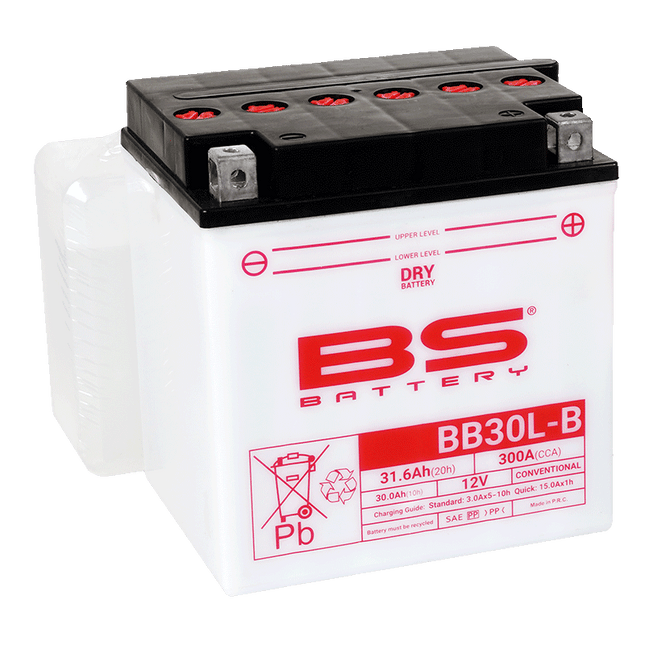 Battery YB30L-B 12V 30Ah. Bs, Bs With Acid Pack BB30L-B, 310552, BS-BB30L-B