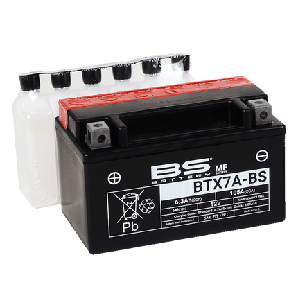 BATTERY YTX7A-BS 12V 6Ah. BS, BS Maintenance Free BTX7A-BS, 300619, BS-BTX7A-BS