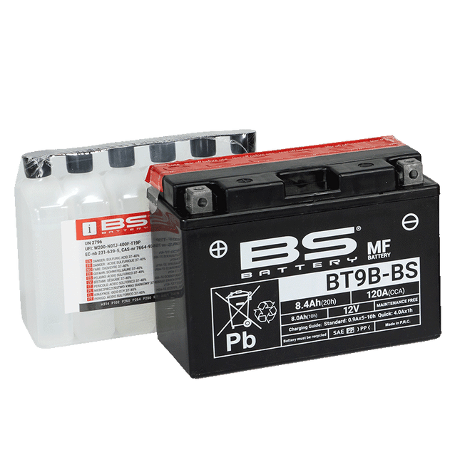 BATTERY YT9B-BS 12V 8Ah M.FREE, BS Maintenance Free BT9B-BS, 300627, BS-BT9B-BS