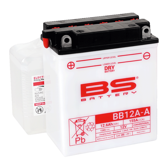 Battery YB12A-A 12V 12Ah., Bs With Acid Pack BB12A-A, 310561, BS-BB12A-A