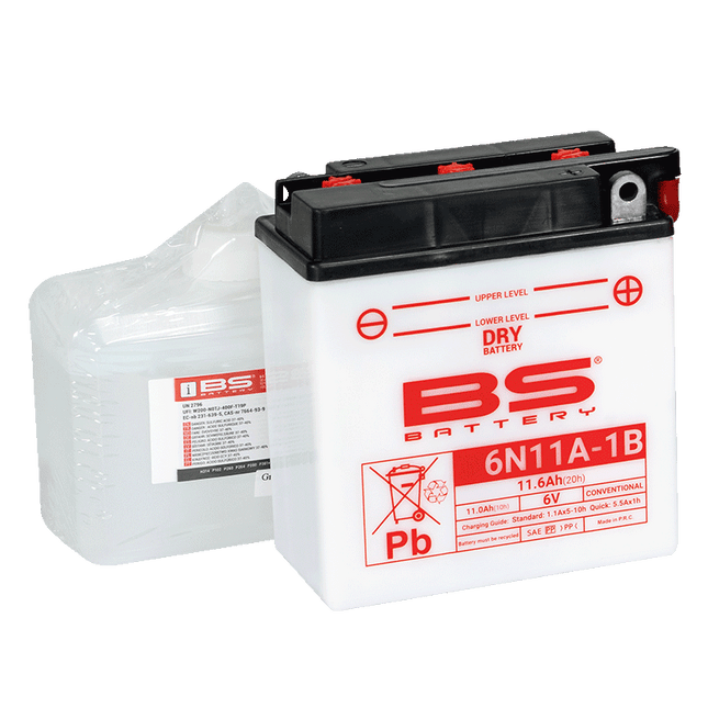 Battery 6N11A-1B 6V 11AH, Bs With Acid Pack, 310501, BS-6N11A-1B