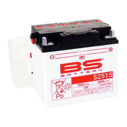 Battery 52515 12V 25AH Bs, Bs With Acid Pack BS-52515, 310543, BS-52515