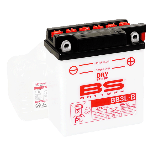 Battery YB3L-B 12V 3Ah Bs, Bs With Acid Pack BB3L-B, 310588 BS-BB3L-B