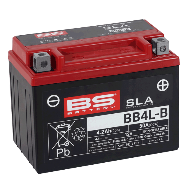 Battery YB4L-B 12V 4Ah Bs, Bs With Acid Pack BB4L-B, 310590 BS-BB4L-B