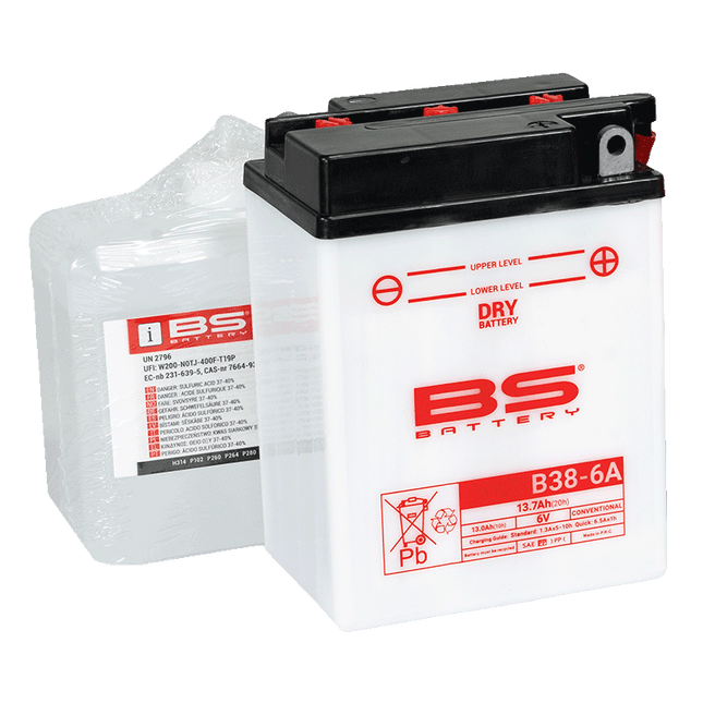 Battery B38-6A 6V 13Ah Bs, Bs With Acid Pack, 310520, BS-B38-6A