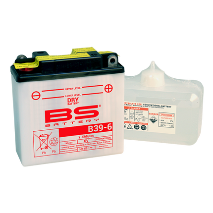 Battery B39-6A 6V 7Ah Bs, Bs With Acid Pack, 310521, BS-B39-6A