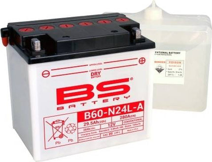 Battery Y60N24L-A 12V 28Ah Bs, Bs With Acid Pack B60N24L-A, 310658, BS-B60N24L-A