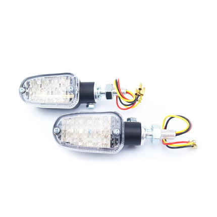 Indicators Aluminum Black SET/2, Clear Lens, LED Universal E Marked, 3 Wire, 26-7705BK