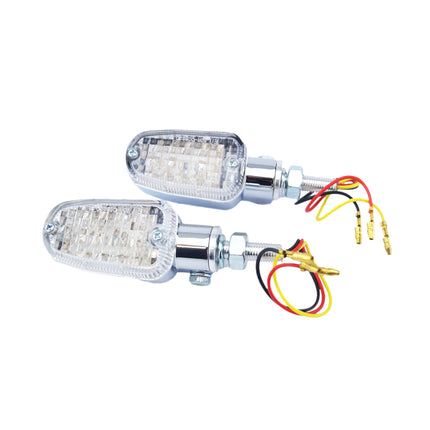 Indicators Aluminum Chrome SET/2, Clear Lens, LED Universal E Marked, 3 Wire, 26-7705CM