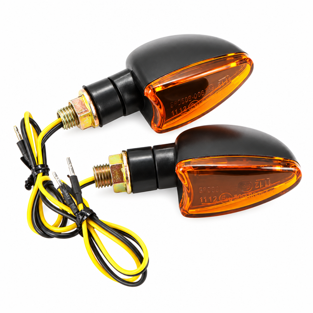 Turn Signal Indicators Pair Universal Amber 84mm M10 Fixing Bulb Type
