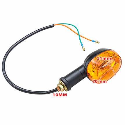 Indicators Orange Lens Pair Turn Signal M10 Bulb Type 12V Universal Fit