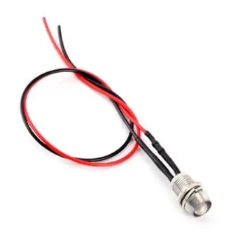 Super Mini Indicator LED Bolt White 12V 8mm Panel Mount 121406899