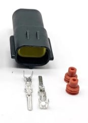 2-PIN Male Rubber Boot Wire Seal Connector Pack 5 Waterproof Wire Cover