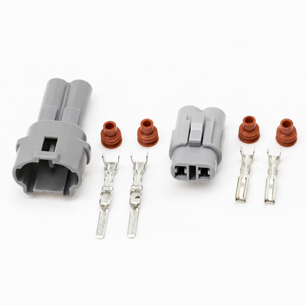 Electrical 2 Pin Connector Block Kit - Male And Female Terminals