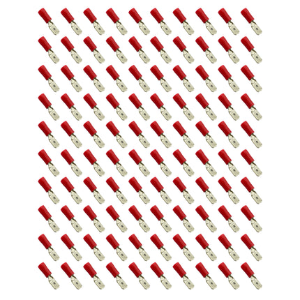 Terminal Red Spade Male PK100, Pack Of 100 / T6.3mm