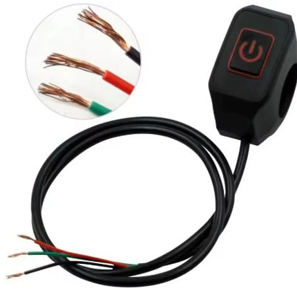 Switch With LED Red Display Waterproof Headlight Horn On Off Lamp 3-WIRE