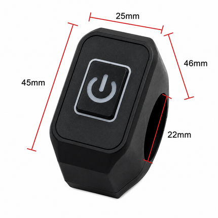 Switch With LED Red Display Waterproof Headlight Horn On Off Lamp 3-WIRE