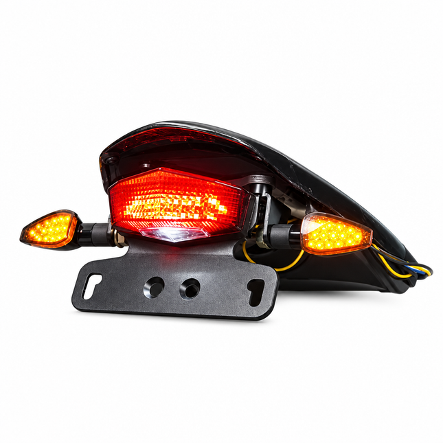 License Plate Holder Brake Light Kit 00-24 Suzuki Dr-z S Sm 400 Rear 12 LED 10.5mm Turn Signal Holes
