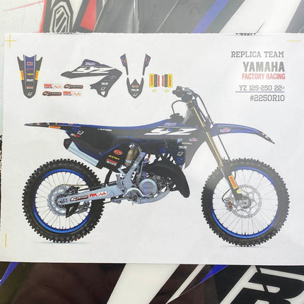 2022 YZ125/250 Replica Yamaha Factory, Blackbird 8250R10 Full Kit