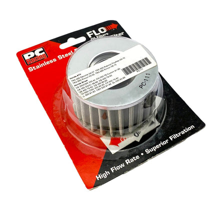 Oil Filter Flo Reusable PC111, Pc Racing Usa Stainless Steel