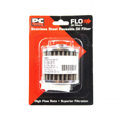 Oil Filter Flo Reusable PC145X, Pc Racing Usa Stainless Steel