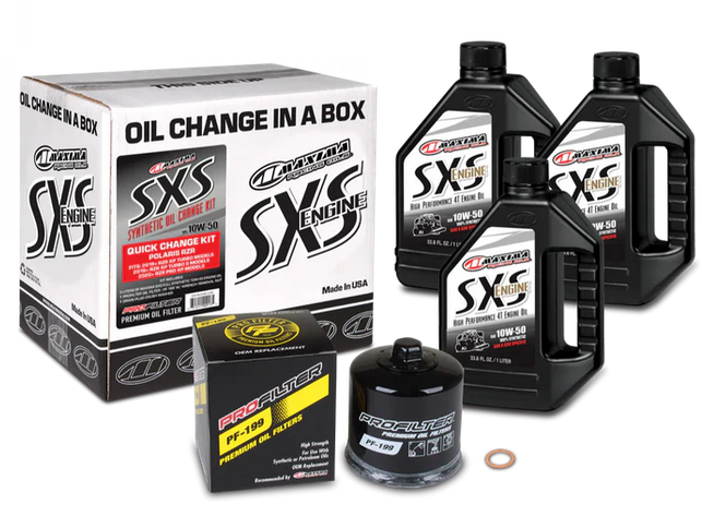 Maxima 10W50 Polaris Sxs UTV Oil Change Service Kit 90-219013-TXP