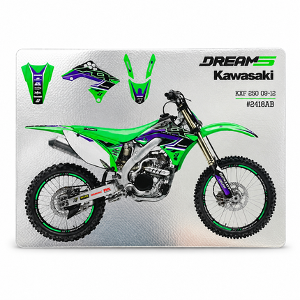 09-12 KXF250 Dream 5 Chrome Efx Graphics, Blackbird Decal Kit 2418ABCRO