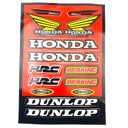 Sticker Sheet Honda / Dunlop, Size. 230mm X 330mm, 122008145