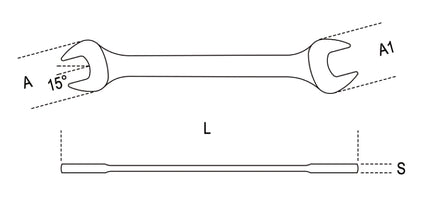 Double Open End Wrench 6x7mm - Beta Tools 55 6X7