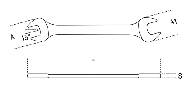 Double Open End Wrench 6x7mm - Beta Tools 55 6X7