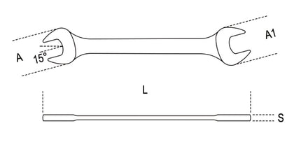 Double Open End Wrench 12x13mm - Beta Tools 55 12X13
