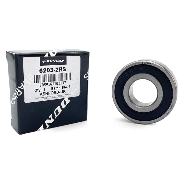 Bearing 6203 2RS Dunlop 17x40x12 Size Sealed Each