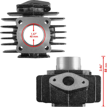 Cylinder Kit With Head 40.00mm Yamaha 1981 - 2022 PW50 4J2-11311-00-00-00-00