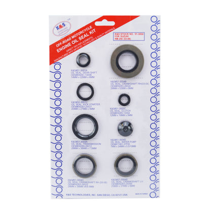 Oil Seal Set 03-08 RM250 8pcs, K&s 51-3004 Engine