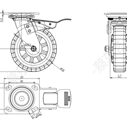 Castor Wheel Heavy Duty 6 Rotation With Brake - Each