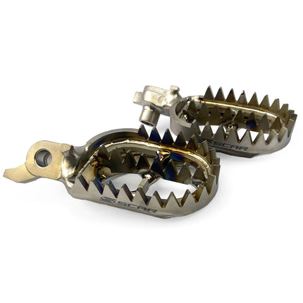 Titanium Footpegs Gripper 23-26 Fantic Yamaha Xxf WR YZ F Fx 250 450 60mm Wide 27 Teeth Scar S1517