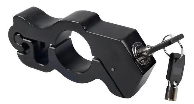 Cnc Aluminium Handlebar Grip Lever Lock – Black– Anti Theft Safety Device