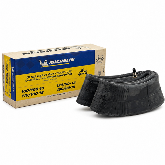 18 Ultra Heavy Duty 4mm Inner Tube 4.50-18 100/100-18 110/100-18 120/90-18 130/80-18 TR4 Valve Michelin 034757