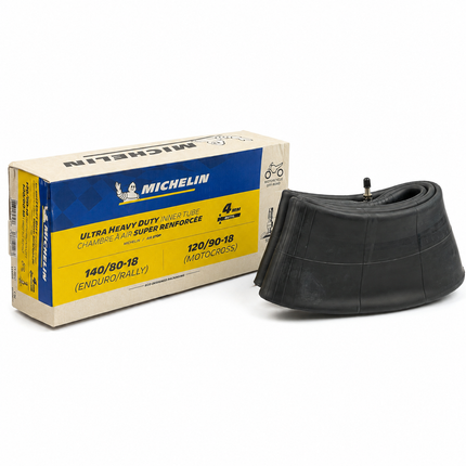 18 Ultra Heavy Duty 4mm Inner Tube 5.00-18 140/80-18 TR4 Valve Michelin 600967