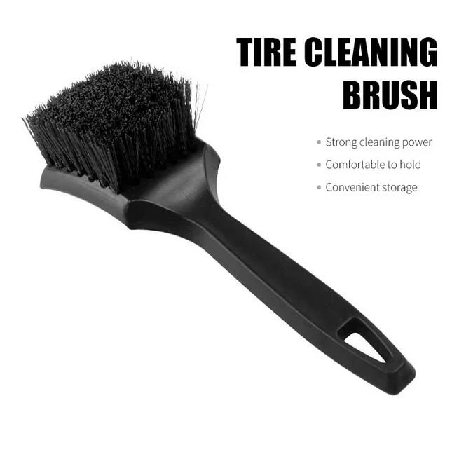Tyre Wheel Rim Cleaning Brush L-shaped Nylon Pp Wet / Dry Black