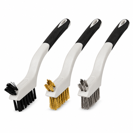 BRUSH SET 3pcs MINI Nylon / Brass / Stainless Steel Bristles