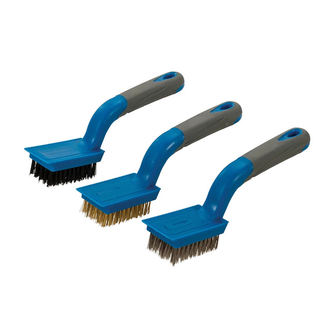 Brush Set Of 3 Medium Size, Brass Nylon & Stainless Steel, 596171