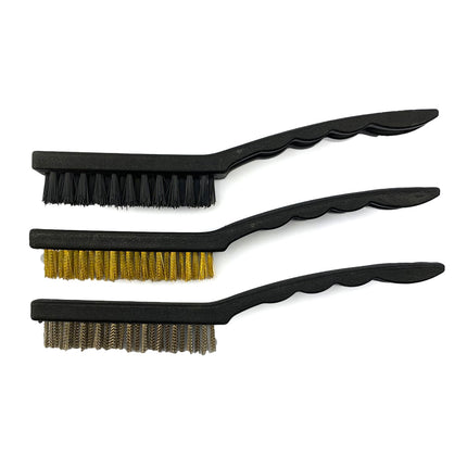 Bristle Brush Set 3PC 9 Assorted Brass Nylon Steel - Toolzone KDPBR050