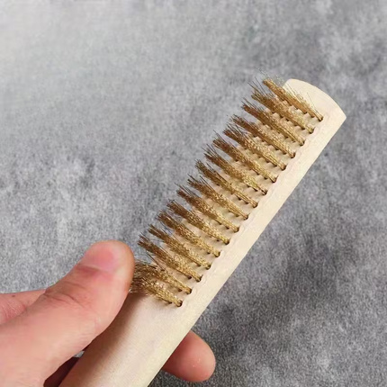 6 ROW BRASS WIRE BRUSH 200mm long